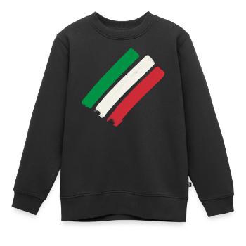 Rayures d’Italie - Sweat Premium enfant bio - noir - Devant - AI Model Kid Female (0cm)