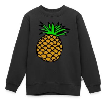 Ananas - Kinder Premium Organic Sweatshirt - Schwarz - Vorne - AI Model Kid Female (0cm)