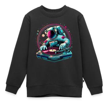 Astronaut DJ Planets DJing im Weltraum - Kinder Premium Organic Sweatshirt - Schwarz - Vorne - AI Model Kid Female (0cm)