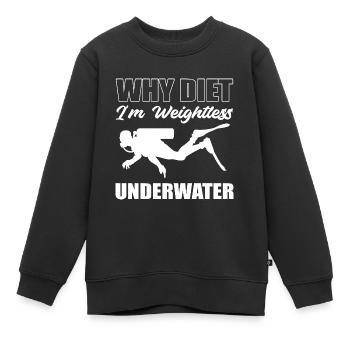 Schwerelose Unterwasser Schwimmer Geschenk - Kinder Premium Organic Sweatshirt - Schwarz - Vorne - AI Model Kid Female (0cm)