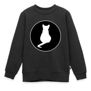 Katze Katze schwarze Katze Silhouetten - Kinder Premium Organic Sweatshirt - Schwarz - Vorne - AI Model Kid Female (0cm)