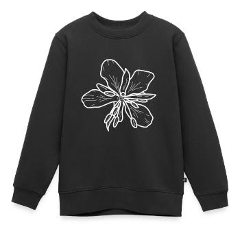 Weidenrose minimalistisch - Kinder Premium Organic Sweatshirt - Schwarz - Vorne - AI Model Kid Female (0cm)