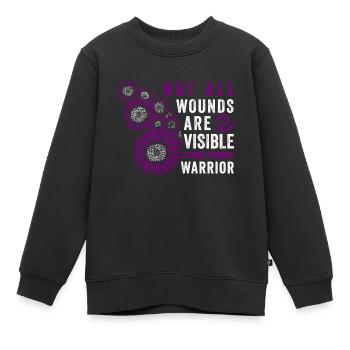 bewusstseGebärmutterfibroid-Kriegerin Unsichtbarer - Kinder Premium Organic Sweatshirt - Schwarz - Vorne - AI Model Kid Female (0cm)