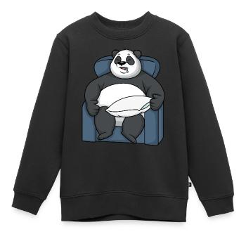 Panda ours sabber baver dormir sommeil fatigué - Sweat Premium enfant bio - noir - Devant - AI Model Kid Female (0cm)