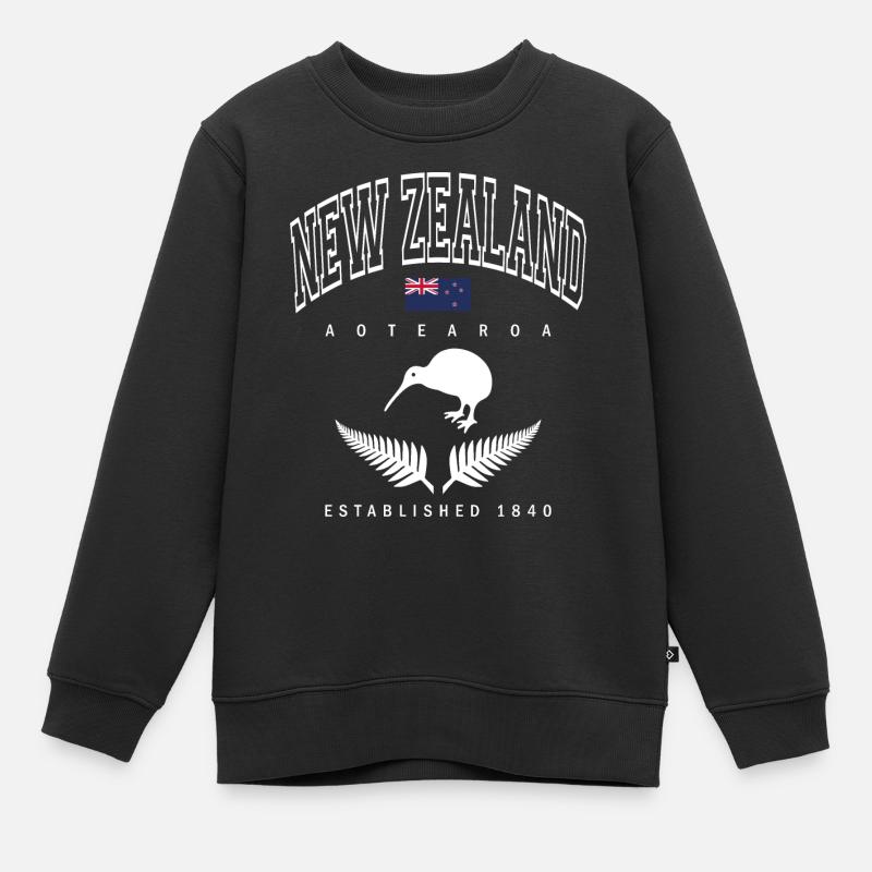 Nouvelle-Zélande - Sweat Premium enfant bio - noir