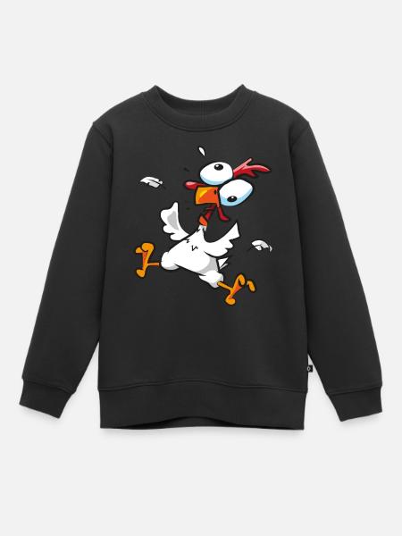 Poulet fou - Sweat Premium enfant bio - noir