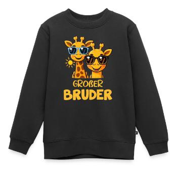 Großer Bruder Coole Giraffe Sonnenbrille Giraffen - Kinder Premium Organic Sweatshirt - Schwarz - Vorne - AI Model Kid Female (0cm)
