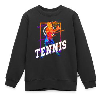 Tennis Tennisspielerin Frau Sport Match Verein Fan - Kinder Premium Organic Sweatshirt - Schwarz - Vorne - AI Model Kid Female (0cm)