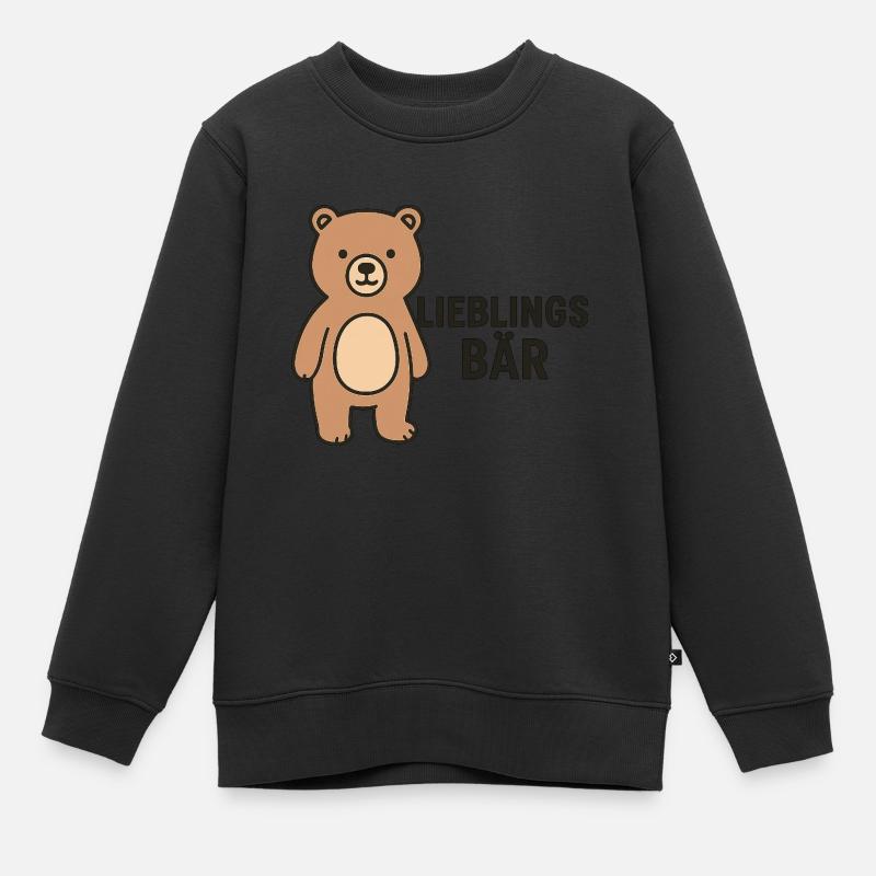 OURS PRÉFÉRÉ - Sweat Premium enfant bio - noir