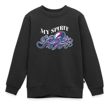 Oktopus Kalmar Oktopoden aus der Tiefsee - Kinder Premium Organic Sweatshirt - Schwarz - Vorne - AI Model Kid Female (0cm)