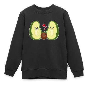 Baby Avocado with Parents Child Family Love - Kids Premium Organic Sweatshirt - black - Front - AI Model Kid Female (0cm)