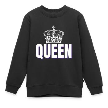 Queen Partnershirt Queen King Krone - Kinder Premium Organic Sweatshirt - Schwarz - Vorne - AI Model Kid Female (0cm)