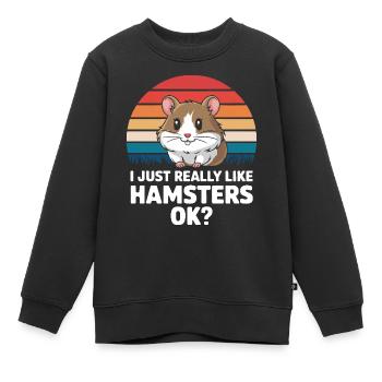 Hamster - Kinder Premium Organic Sweatshirt - Schwarz - Vorne - AI Model Kid Female (0cm)