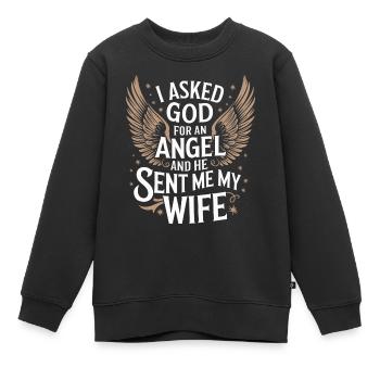 Frau Ehefrau Partnerin Familie Verheiratet - Kinder Premium Organic Sweatshirt - Schwarz - Vorne - AI Model Kid Female (0cm)