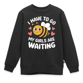 abeille abeille apicultrice abeille abeille - Sweat Premium enfant bio - noir - Devant - AI Model Kid Female (0cm)
