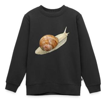 Escargot, escargot de vigne - Sweat Premium enfant bio - noir - Devant - AI Model Kid Female (0cm)