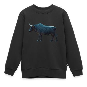 Le taureau boursier comme polygone avec un haut niveau de détail - Sweat Premium enfant bio - noir - Devant - AI Model Kid Female (0cm)