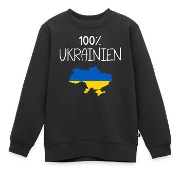 100% Ukrainisch - Geschenk Mann Ukraine - Kinder Premium Organic Sweatshirt - Schwarz - Vorne - AI Model Kid Female (0cm)
