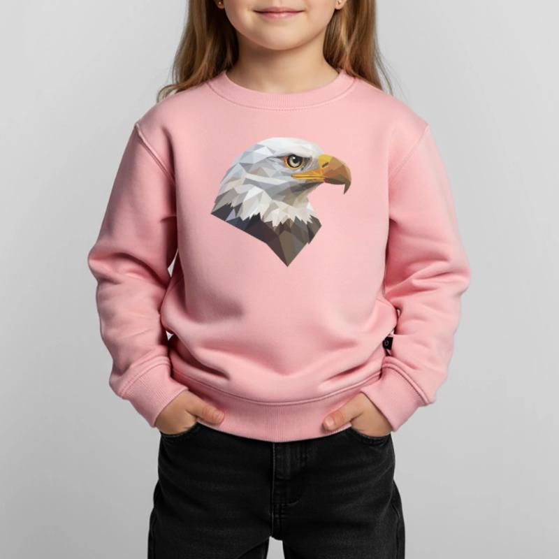 Conception de logo Eagle Head Low Poly Art Sweat Premium enfant bio