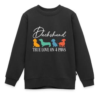 Dackel wahre Liebe auf vier Pfoten - Kinder Premium Organic Sweatshirt - Schwarz - Vorne - AI Model Kid Female (0cm)