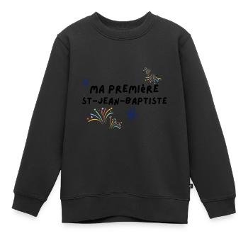 Ma premiere St-jean-Baptiste, fête nationale - Sweat Premium enfant bio - noir - Devant - AI Model Kid Female (0cm)