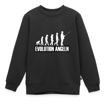 Angeln - Kinder Premium Organic Sweatshirt - Schwarz - Vorne - AI Model Kid Female (0cm)