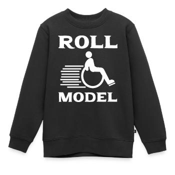 Rollstuhl - Kinder Premium Organic Sweatshirt - Schwarz - Vorne - AI Model Kid Female (0cm)