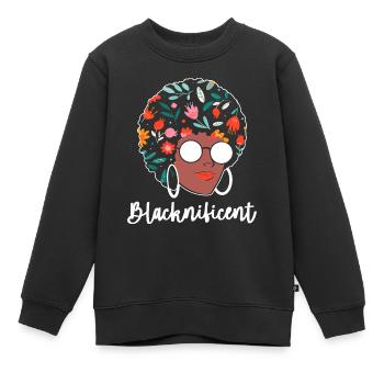 Afro Latina - Kinder Premium Organic Sweatshirt - Schwarz - Vorne - AI Model Kid Female (0cm)