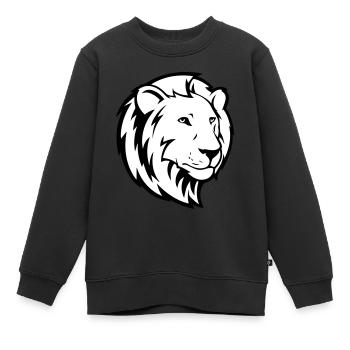 lion - Sweat Premium enfant bio - noir - Devant - AI Model Kid Female (0cm)