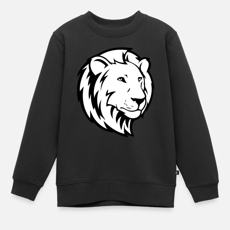 lion - Sweat Premium enfant bio - noir