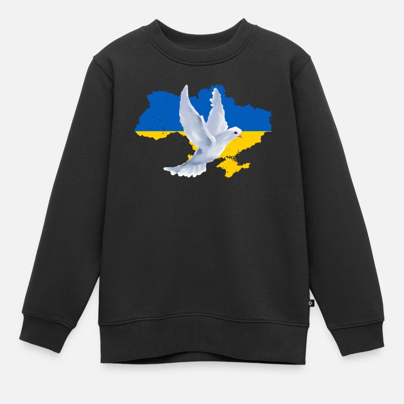 Map Ukrain - Sweat Premium enfant bio - noir