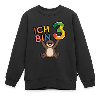 Ich bin 3 Jahre dritter Geburtstag - Kinder Premium Organic Sweatshirt - Schwarz - Vorne - AI Model Kid Female (0cm)