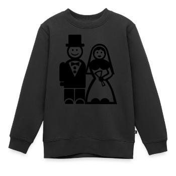 Hochzeit - Kinder Premium Organic Sweatshirt - Schwarz - Vorne - AI Model Kid Female (0cm)