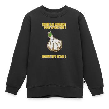 Que la sauce soit ac toi - Sweat Premium enfant bio - noir - Devant - AI Model Kid Female (0cm)