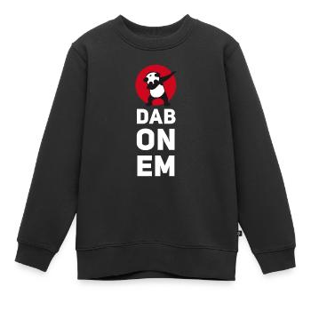 dab on em dabbing panda football touchdown mooving - Kinder Premium Organic Sweatshirt - Schwarz - Vorne - AI Model Kid Female (0cm)
