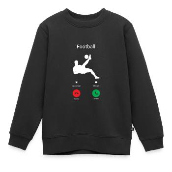 FOOTBALL M’ÉNERVE ! -JE DOIS CLIQUER GO ! - Sweat Premium enfant bio - noir - Devant - AI Model Kid Female (0cm)