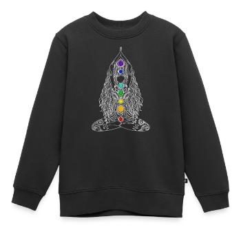 Yoga Chakra Energie lotusblüte buddha tattoo Girl - Kinder Premium Organic Sweatshirt - Schwarz - Vorne - AI Model Kid Female (0cm)