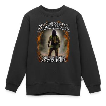 Feuerwehr - Mut Angst - Kinder Premium Organic Sweatshirt - Schwarz - Vorne - AI Model Kid Female (0cm)