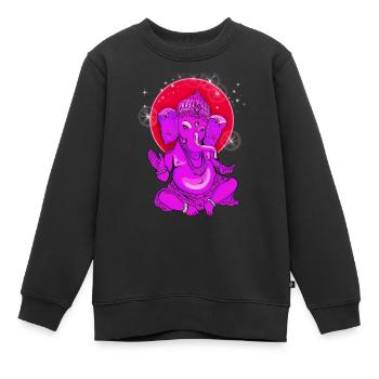 ganesha Yoga Indien Buddha Gott Meditation Elefant - Kinder Premium Organic Sweatshirt - Schwarz - Vorne - AI Model Kid Female (0cm)