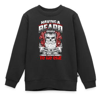 Having A Beard Means - EN - Kinder Premium Organic Sweatshirt - Schwarz - Vorne - AI Model Kid Female (0cm)