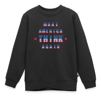 make america think again - Kinder Premium Organic Sweatshirt - Schwarz - Vorne - AI Model Kid Female (0cm)