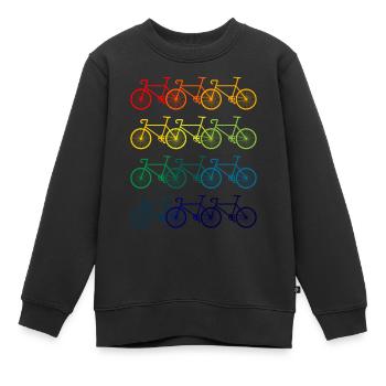 bunte Fahrräder - Kinder Premium Organic Sweatshirt - Schwarz - Vorne - AI Model Kid Female (0cm)