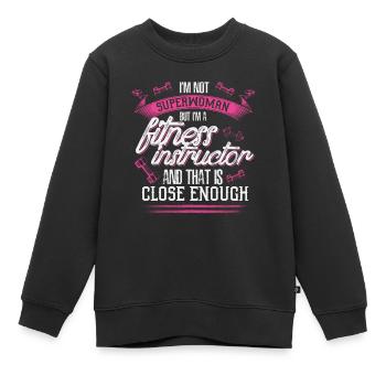 Fitness Instructor - EN - Kinder Premium Organic Sweatshirt - Schwarz - Vorne - AI Model Kid Female (0cm)