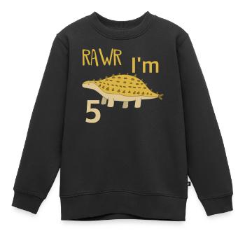 Pour cinq anniversaire pour les gars filles Ankylosaure - Sweat Premium enfant bio - noir - Devant - AI Model Kid Female (0cm)