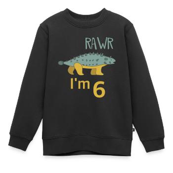 Pour six anniversaire pour les gars filles Ankylosaure - Sweat Premium enfant bio - noir - Devant - AI Model Kid Female (0cm)