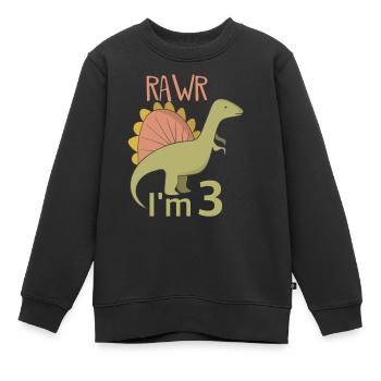 Pour trois garçons d'anniversaire pour les filles Spinosaurus - Sweat Premium enfant bio - noir - Devant - AI Model Kid Female (0cm)