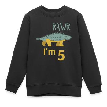 Pour cinq anniversaire pour les gars filles Ankylosaure - Sweat Premium enfant bio - noir - Devant - AI Model Kid Female (0cm)