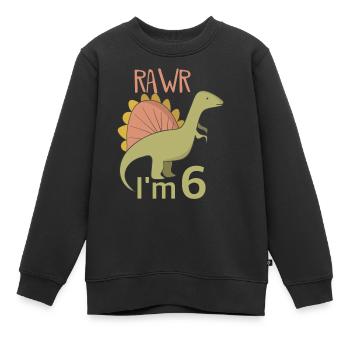 Pour six anniversaire pour les gars filles Spinosaurus - Sweat Premium enfant bio - noir - Devant - AI Model Kid Female (0cm)