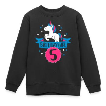Birthday Girl - Five Years old - Sweat Premium enfant bio - noir - Devant - AI Model Kid Female (0cm)