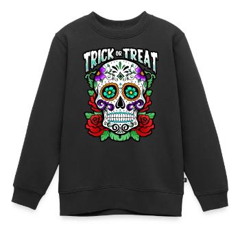 Trick Or Treat - Skull - Halloween - Kinder Premium Organic Sweatshirt - Schwarz - Vorne - AI Model Kid Female (0cm)